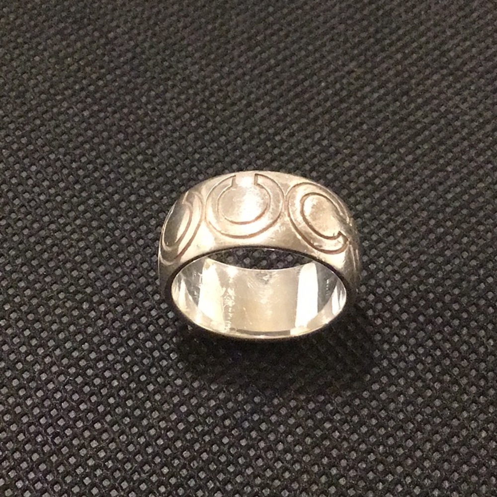 Coach Silver Patterned Ring - image 4